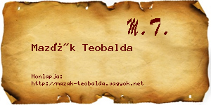Mazák Teobalda névjegykártya